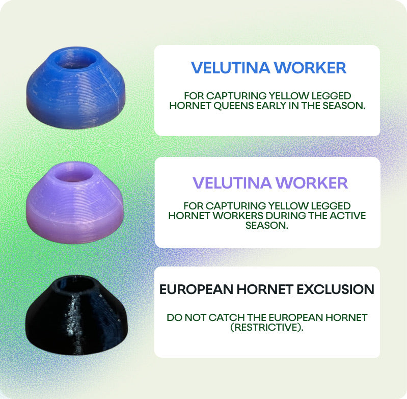 Ornetin UV nozzles for queens, workers, and European hornet exclusion