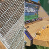 Bees flying freely through the transparent Ornetin Muzzle compared to a metal entrance barrier
